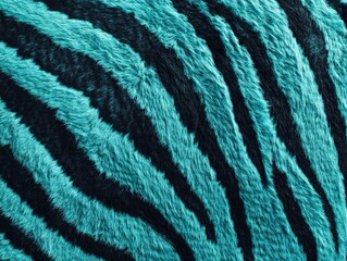The close-up texture of a zebra's fur is showcased here, revealing the distinctive black and blue stripe patterns. The natural pattern on the animal's skin is captured in detail.