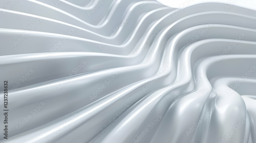 Poster a smooth, wavy surface with a glossy finish, creating a dynamic visual effect.