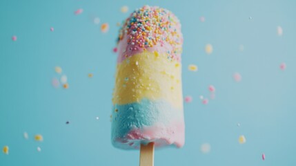 Delicious bite-sized treats with a variety of colorful frostings and sprinkles. Perfect for parties, celebrations, or as a fun dessert option.