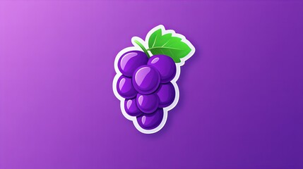 A bunch of juicy purple grapes, playfully depicted against a vibrant purple background.