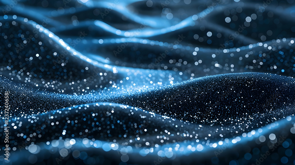 Poster abstract waves of shimmering blue light create a mesmerizing visual effect.