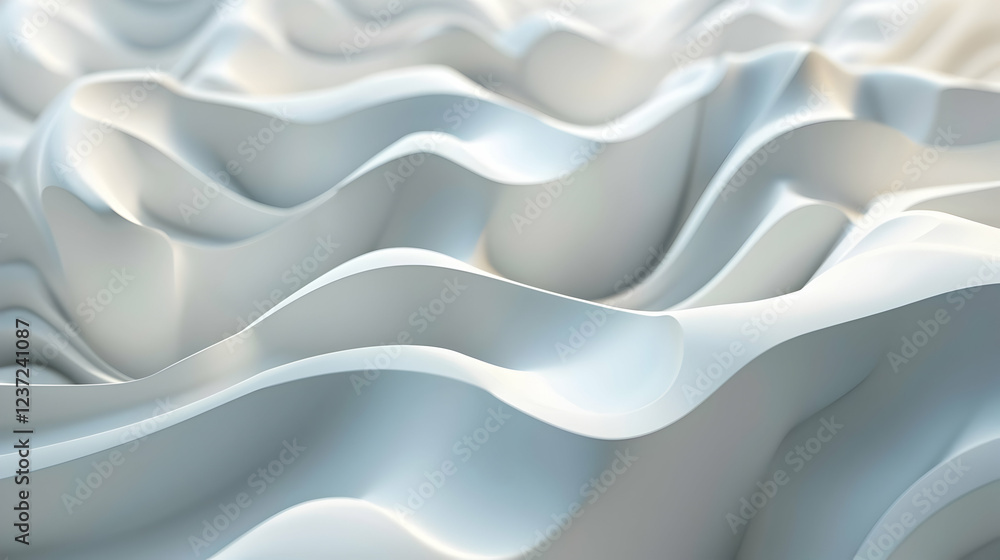 Poster abstract wavy surface with smooth textures and soft lighting.