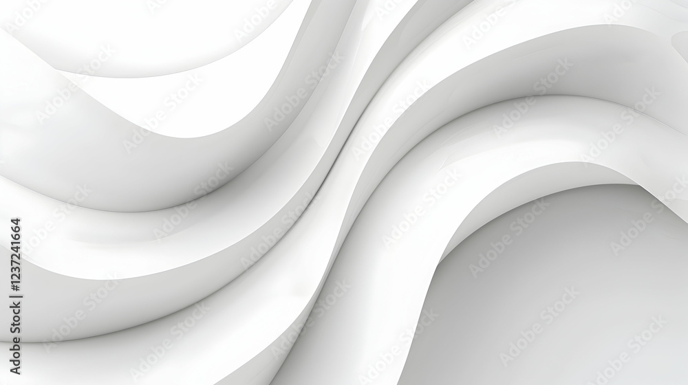 Poster abstract white waves creating a smooth, flowing texture.