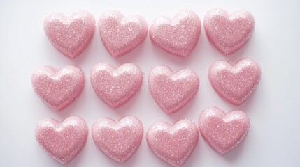 Obraz premium Pink heart illustration on white background - love symbol for valentine's day - festive design
