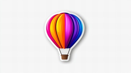 Obraz premium Colorful hot air balloon sticker design. Perfect for travel or adventure themes.