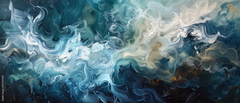 Poster dynamic energetic thunderstorm fusion with colorful abstract energy flows and shapes