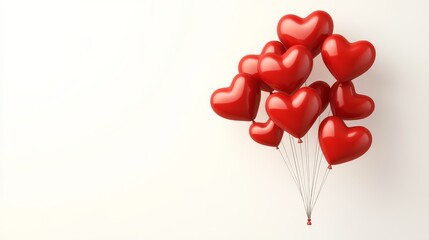 Valentine's day greeting card design with heart-shaped balloons and "happy valentine's day" text in white frame