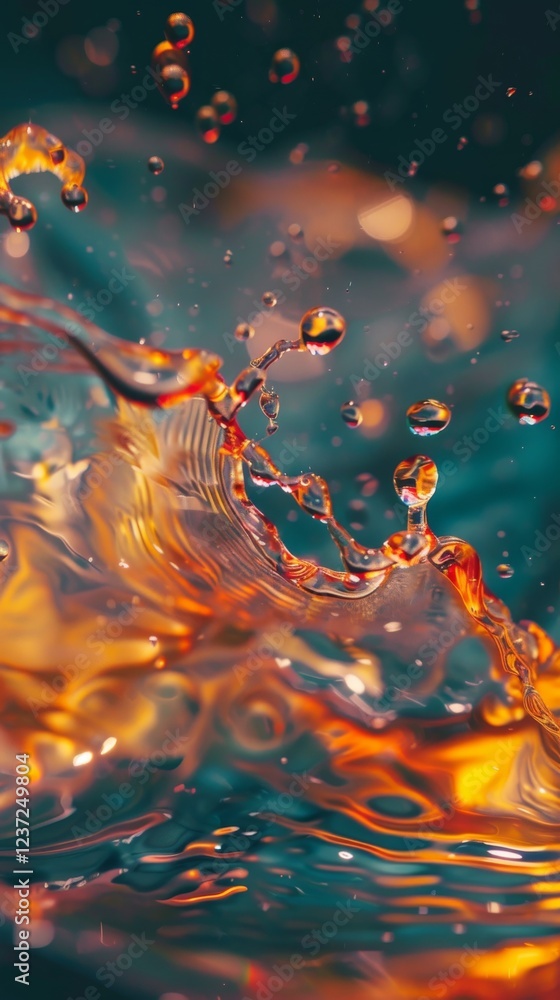 Poster harmonious vibrations: a dynamic interplay of colorful energy waves in abstract motion