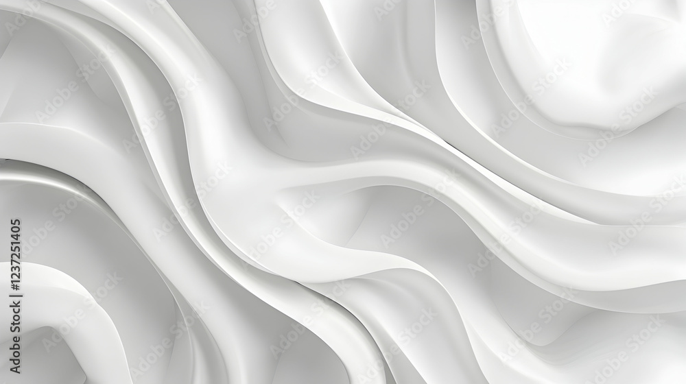 Poster abstract white waves creating a smooth, flowing texture.