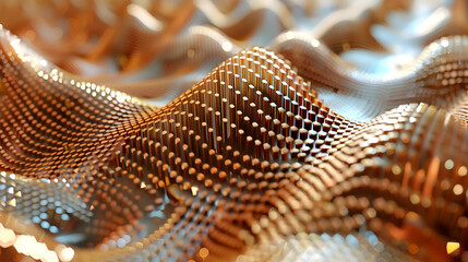 Obraz premium Abstract wave-like structure with intricate patterns and textures.