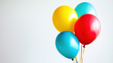 Colorful celebration balloons against a white background, Celebration scene, Modern lifestyle style