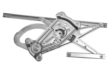 Car window regulator on white background