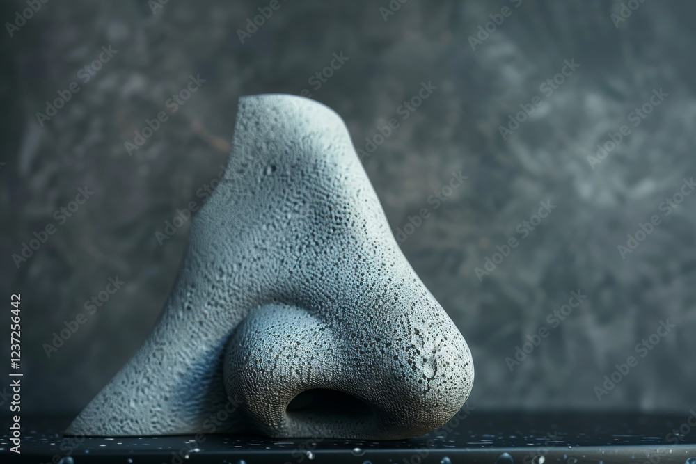 Poster realistic artificial nose model with intricate texture for medical research and simulation purposes