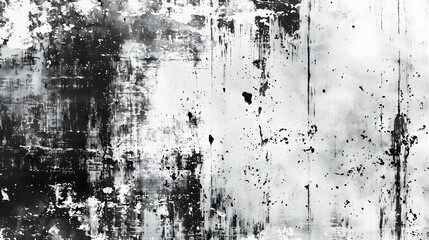 Fototapeta premium Abstract black and white texture with scratches and splatters.