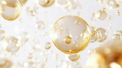 Fototapeta premium Golden Liquid Molecules: A Stunning Visual Representation of Beauty and Science