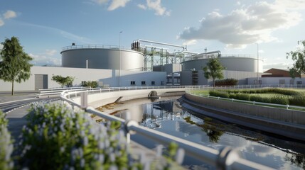 Obraz premium Massive Industrial Giant Wastewater Treatment
