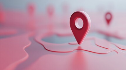 Fototapeta premium Abstract 3D Map Location Pin Design: A Modern Visual