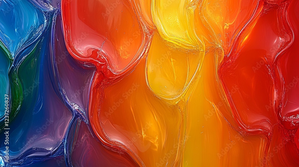 Poster bright abstract artwork displaying vibrant colors blending together in a striking composition at a g