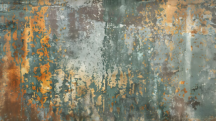 Fototapeta premium Abstract textured background featuring rust and patina in earthy tones.