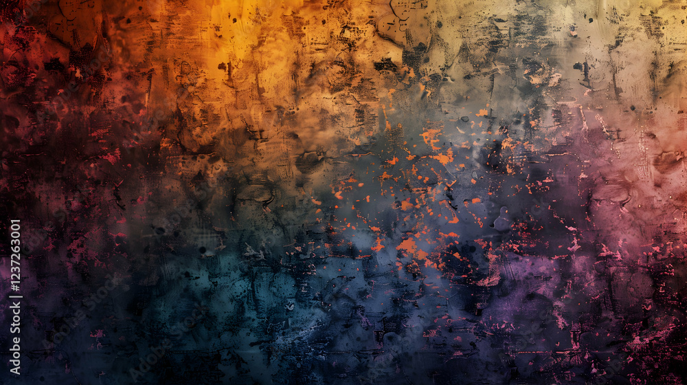 Poster a vibrant abstract texture blending warm and cool colors, creating a dynamic visual effect.