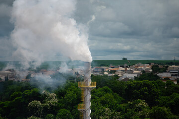 city ​​seen from above on a cloudy day