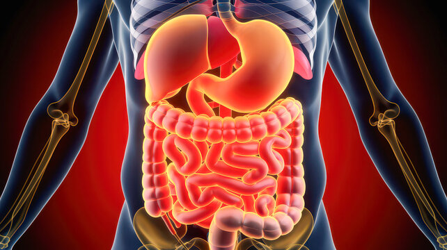 Human digestive system anatomy illustration