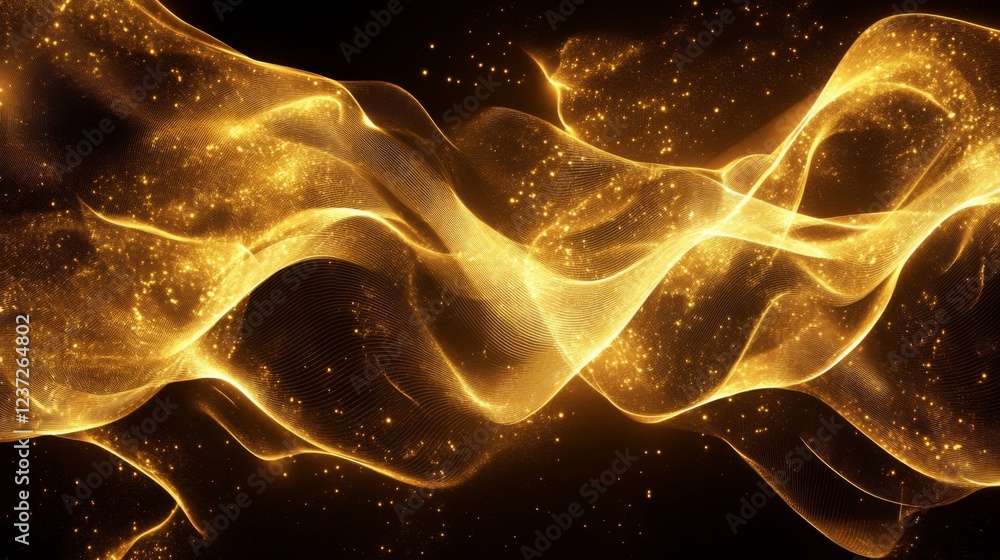 Leinwandbilder a digital abstract representation of light waves traveling at immense speed through space, with ener
