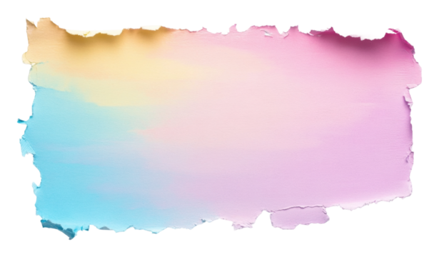 Colorful gradient background with torn edges isolated on transparent background