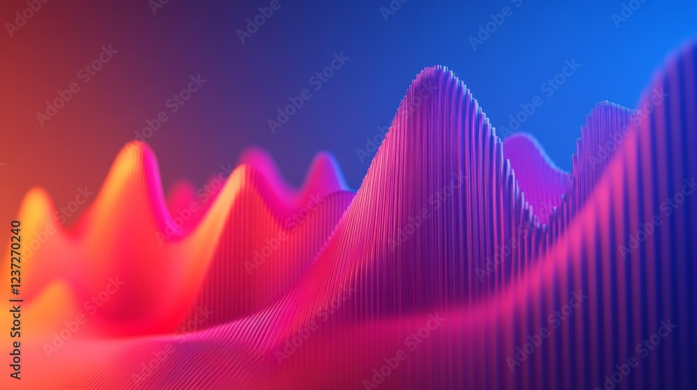 Poster a professional d bar graph with smooth, glossy bars in shades of red and blue, showing the increasin
