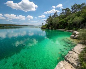 Obraz premium lake and forest