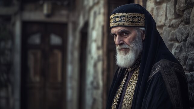 Sacerdote Fariseu no Templo de Jerusalém: Tradição e Fé; Pharisee Priest in the Temple of Jerusalem: Tradition and Faith