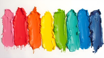 Fototapeta premium A beautiful illustration of seven painted horizontal strokes