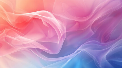 A soft, flowing abstract design with gradients of pink and blue hues.