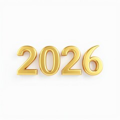 Elegant 3D Golden Text for New Year 2026 Celebration with Festive Background