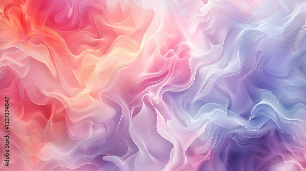 Poster a colorful abstract wave pattern with soft gradients and flowing shapes.