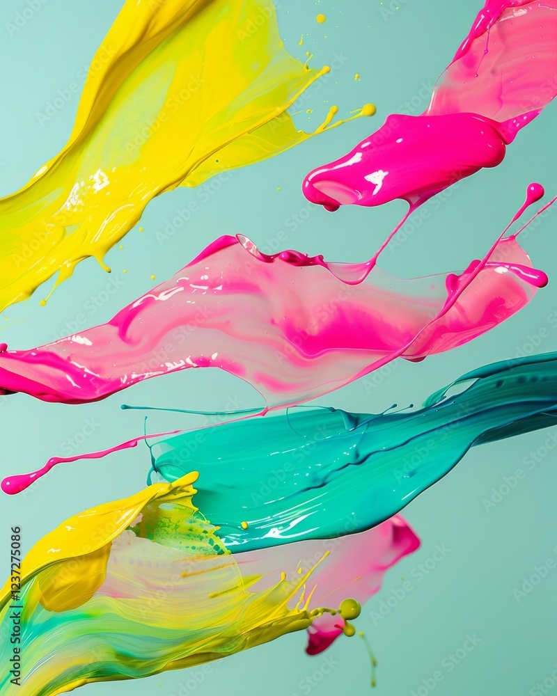 Poster neon dreams: vibrant splashes of color on a dark canvas igniting the imagination and capturing the e