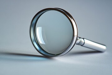 A Close Up Of A Metal Handheld Magnifying Glass