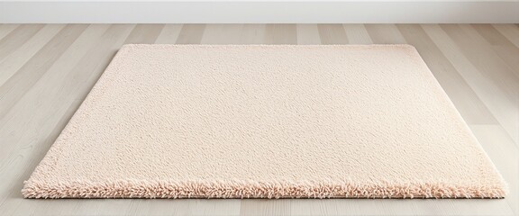 Stylish Pastel Square Rug with Soft Texture for Modern Children's Rooms on white Background