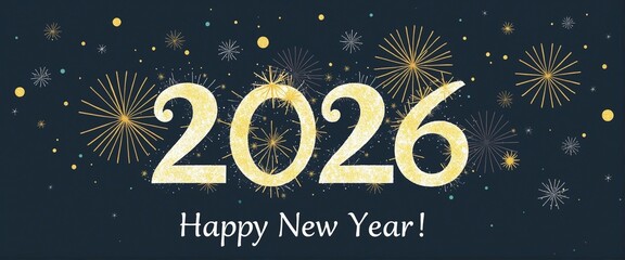 Elegant 2026 New Year Celebration Greeting Card Design