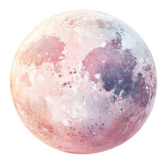 Soft pastel glowing celestial body isolated on transparent background