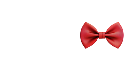 Red bow tie isolated on transparent background representing elegance and style
