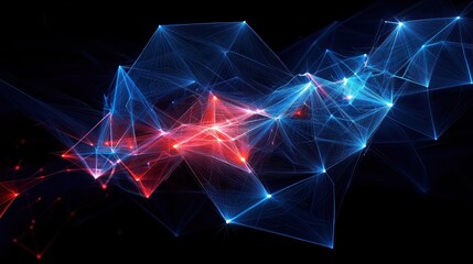 Abstract Red And Blue Digital Network Background