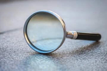 A Magnifying Glass Rests on a Textured Surface