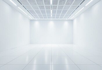 Futuristic Showroom with Hidden Lighting and Modern Design Elements