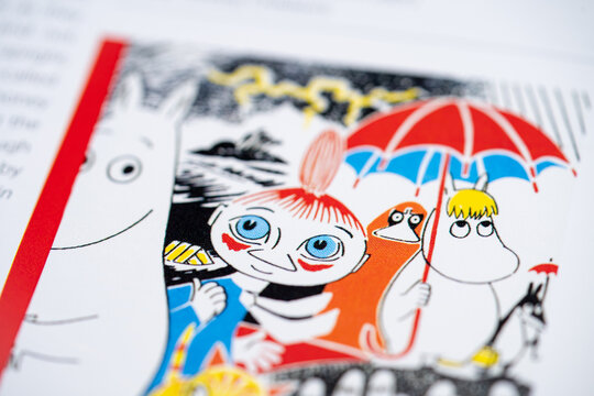Moomin from a comic book. Toronto, Canada - January 29, 2025.