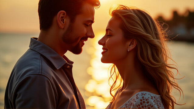 Pareja enamorada mostrando amor