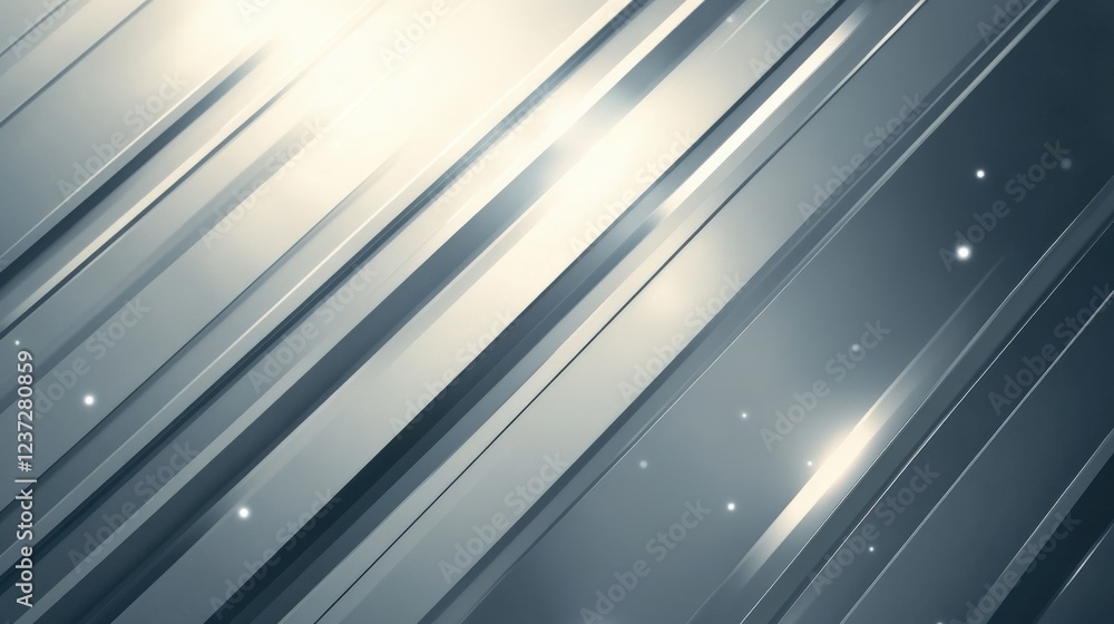 Poster abstract diagonal lines silver gradient background