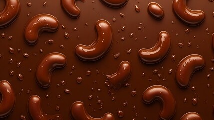 Cashew-Shaped Chocolates in Melted Chocolate