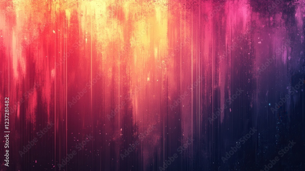 Poster abstract vibrant color gradient with vertical streaks and splatter effects