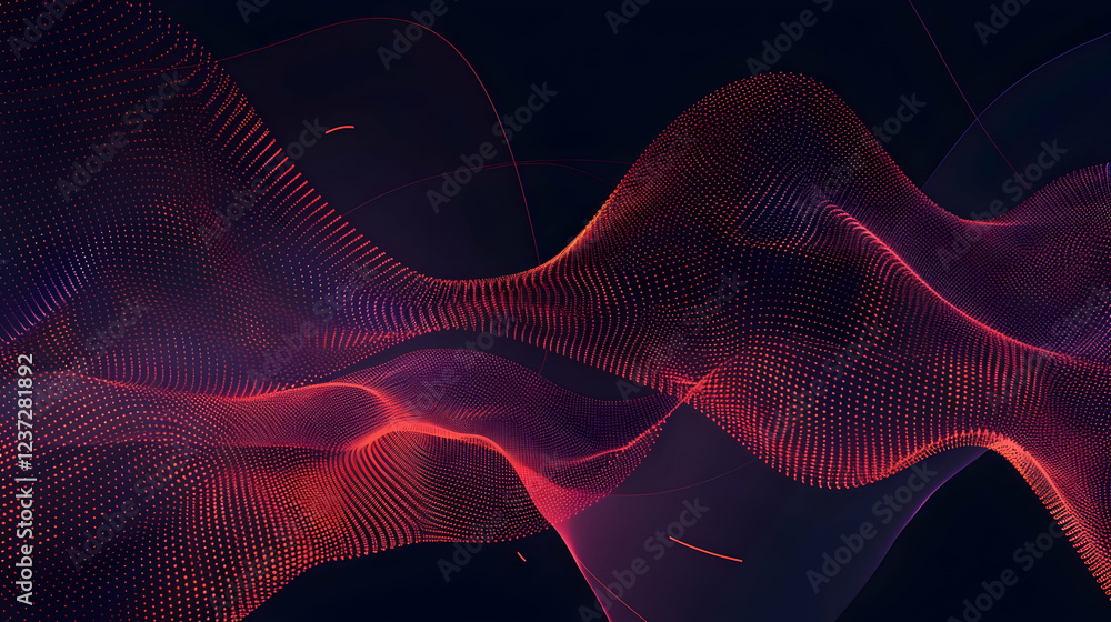 Poster abstract waves of light and color creating a dynamic visual effect.